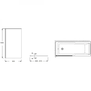 Шторка на ванну Jacob Delafon Struktura E6D042-GA 80x140