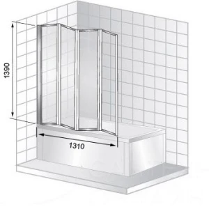 Шторка на ванну Cerutti SPA Bouna-B 130x140