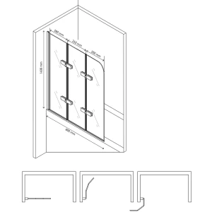 Шторка на ванну Berges City 2.0 80x140