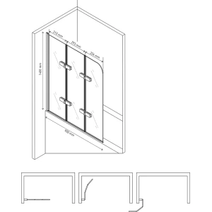 Шторка на ванну Berges City 2.0 90x140