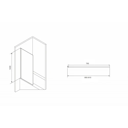 Шторка на ванну Abber Immer Offen AG71080B 80x140