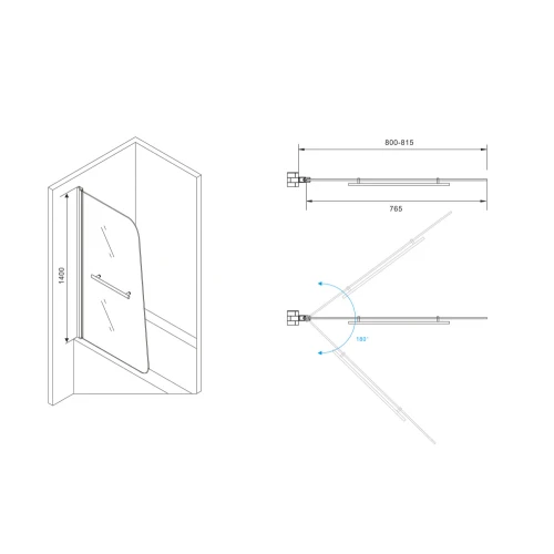 Шторка на ванну Abber Ewiges Wasser AG50080B 80x140