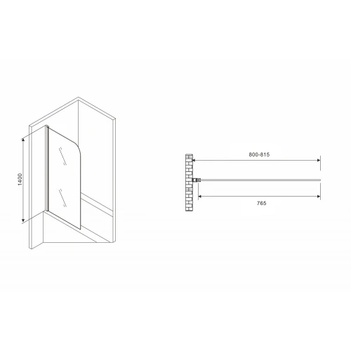 Шторка на ванну Abber Ewiges Wasser AG52080B 80x140