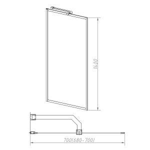 Шторка на ванну Vincea VSB-41700FLB 70x140