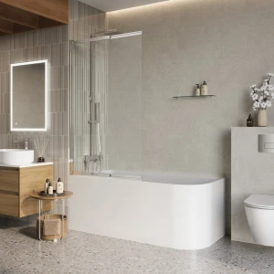 Шторка на ванну BelBagno LUCE-VF-11-90/145-C-Cr 90x145