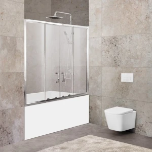 Шторка на ванну BelBagno UNIQUE-VF-2-150/180-140-P-Cr 150/180x140