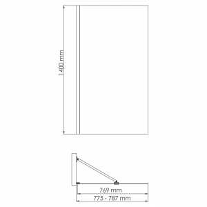 Шторка на ванну Wasserkraft Aisch 55P01-80 Fixed 80x140