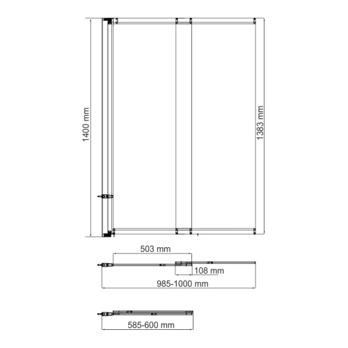 Шторка на ванну Wasserkraft Dill 61S02-100 WasserSchutz 100x140