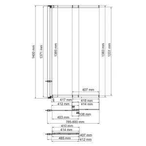 Шторка на ванну Wasserkraft Main 41S02-80 80x140