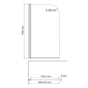 Шторка на ванну Wasserkraft Leine 35P01-80WHITE 80x140