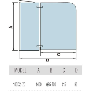 Шторка на ванну Weltwasser WW100 100D2-70 70x140