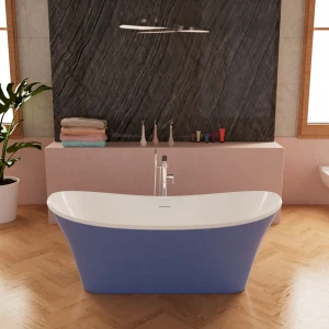 Акриловая ванна Frank F6104 White/Light Blue 170x75