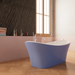 Акриловая ванна Frank F6104 White/Light Blue 170x75