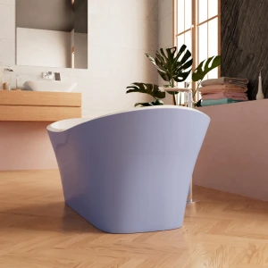 Акриловая ванна Frank F6104 White/Light Blue 170x75