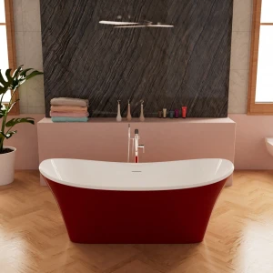 Акриловая ванна Frank F6104 White/Red 170x75