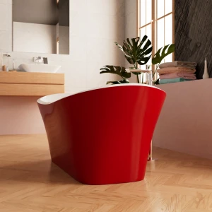 Акриловая ванна Frank F6104 White/Red 170x75
