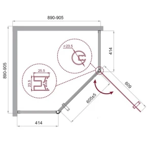Душевой уголок BelBagno UNO-195-P-1-90-C-Cr 90х90 стекло прозрачное