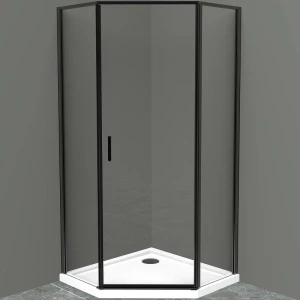 Душевой уголок BelBagno UNO-195-P-1-90-C-NERO 90х90 стекло прозрачное