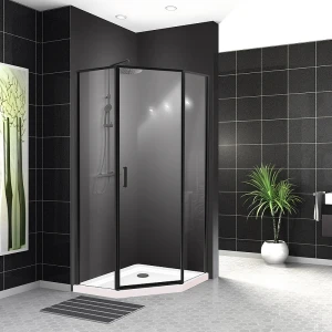 Душевой уголок BelBagno UNO-195-P-1-90-C-NERO 90х90 стекло прозрачное