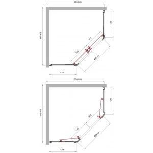 Душевой уголок BelBagno UNO-195-P-2-90-C-Cr 90х90 стекло прозрачное
