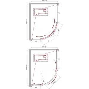 Душевой уголок BelBagno UNO-195-RH-2-120/90-C-Cr 120х90 стекло прозрачное
