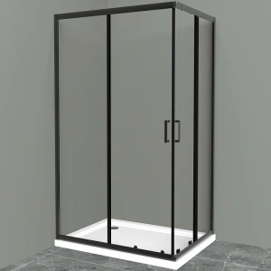 Душевой уголок BelBagno UNO-195-AH-2-120/90-C-NERO 120х90 стекло прозрачное
