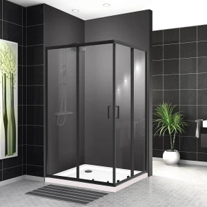 Душевой уголок BelBagno UNO-195-AH-2-120/90-C-NERO 120х90 стекло прозрачное