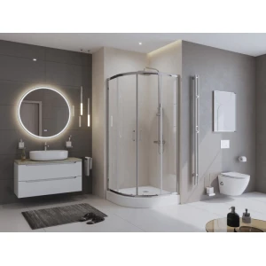 Душевой уголок BelBagno UNO-195-R-2-80-C-Cr 80х80 стекло прозрачное