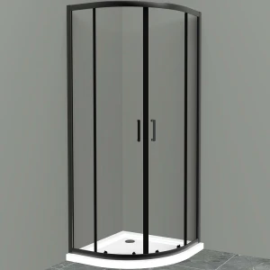 Душевой уголок BelBagno UNO-195-R-2-90-C-NERO 90х90 стекло прозрачное