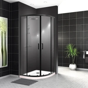 Душевой уголок BelBagno UNO-195-R-2-90-C-NERO 90х90 стекло прозрачное