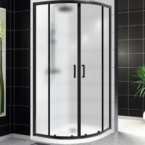 Душевой уголок BelBagno UNO-195-R-2-90-P-NERO 90х90 стекло рифленое