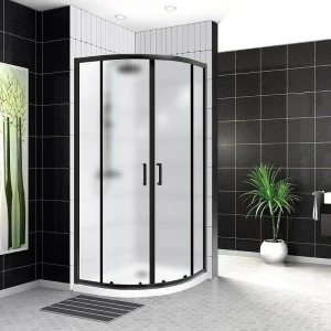 Душевой уголок BelBagno UNO-195-R-2-90-P-NERO 90х90 стекло рифленое