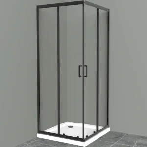 Душевой уголок BelBagno UNO-195-A-2-90-C-NERO 90х90 стекло прозрачное