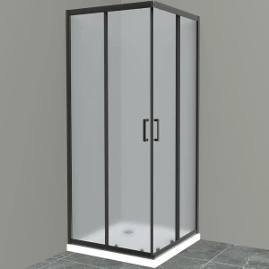 Душевой уголок BelBagno UNO-195-A-2-90-P-NERO 90х90 стекло рифленое