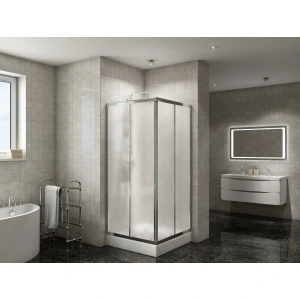 Душевой уголок BelBagno DUE-A-2-90-P-Cr 90х90 стекло рифленое