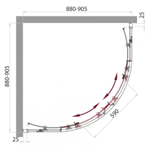 Душевой уголок BelBagno SELA-R-2-90-C-Cr 90х90 стекло прозрачное