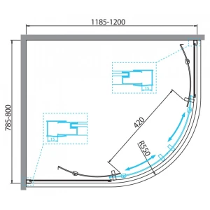 Душевой уголок BelBagno DUE-RH-2-120/80-C-Cr 120х80 стекло прозрачное