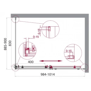 Душевой уголок BelBagno ACQUA-AH-1-100/90-C-Cr 100х90 стекло прозрачное