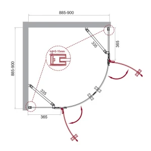 Душевой уголок BelBagno KRAFT-R-2-90-C-Cr 90х90 стекло прозрачное