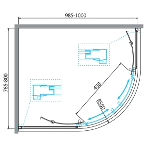 Душевой уголок BelBagno DUE-RH-2-100/80-C-Cr 100х80 стекло прозрачное