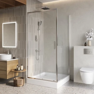 Душевой уголок BelBagno LUCE-A-1-100/100-C-Cr 100х100 стекло прозрачное