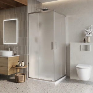 Душевой уголок BelBagno LUCE-A-2-90-P-Cr 90х90 стекло рифленое