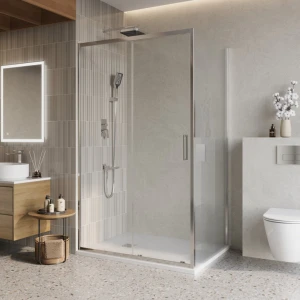 Душевой уголок BelBagno LUCE-AH-1-100/90-C-Cr 100х90 стекло прозрачное