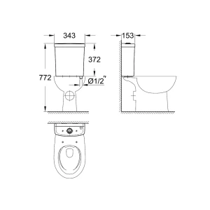 Унитаз напольный Grohe Bau Ceramic 39428000