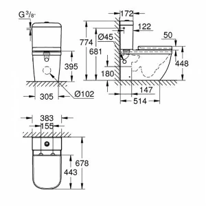 Унитаз компакт Grohe Euro Ceramic 39462000
