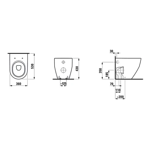Унитаз приставной Laufen Pro 8.2295.2.000.000.1