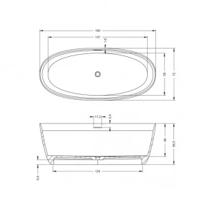 Ванна из искусственного камня Riho Oval 160x72