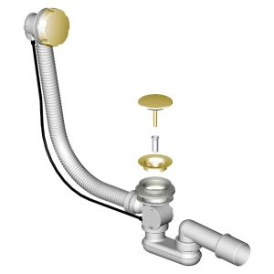 Слив-перелив Фэма гофра, золото