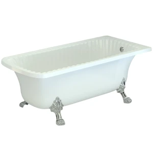 Ванна из литьевого мрамора Migliore Olivia ANG 174x80, на лапах Leone Standart, хром