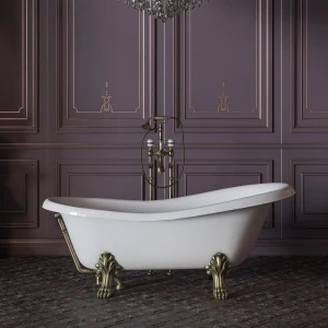 Ванна из литьевого мрамора Migliore Bella 170x80, на лапах Leone Standart, бронза